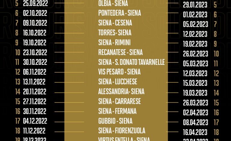 Il caledario della serie C 2022-2023