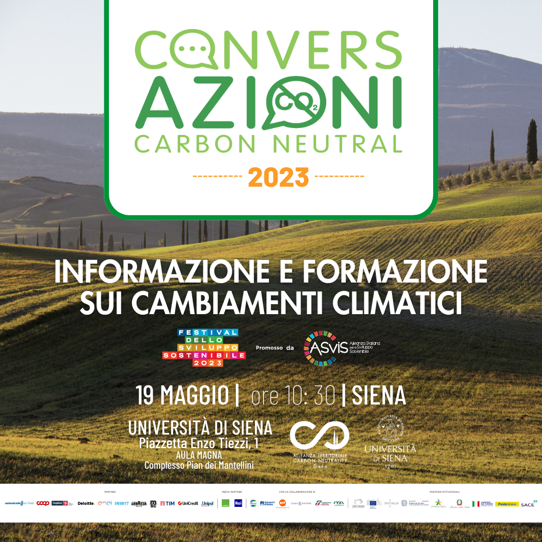 Festival dello sviluppo sostenibile: venerdì 19 maggio appuntamento con le ConversAzioni dell’Alleanza Carbon Neutrality