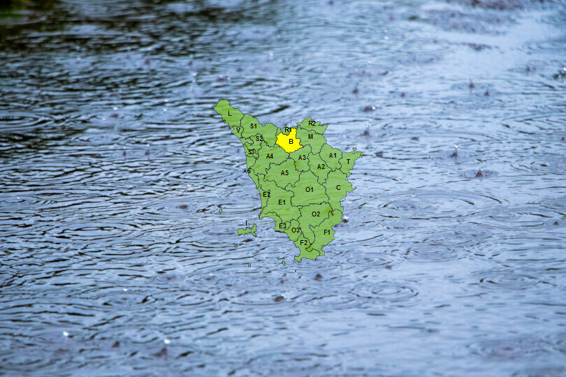 Torna la pioggia in Toscana, domenica 31 codice giallo nell’area Bisenzio-Ombrone