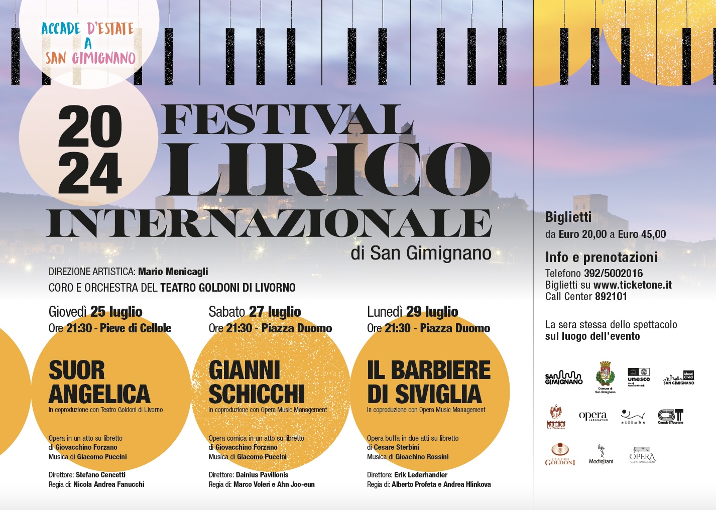 Dal 25 al 29 luglio ritorna il Festival Lirico Internazionale di San Gimignano