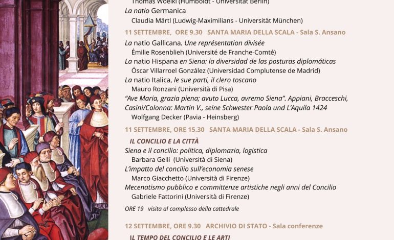 A Siena il convegno internazionale “A 600 anni dal concilio di Pavia-Siena (1423-1424)”