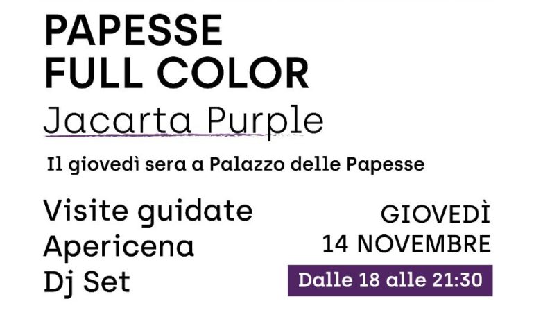 Papesse full color, Jacarta Purple: il giovedì sera al Palazzo delle Papesse