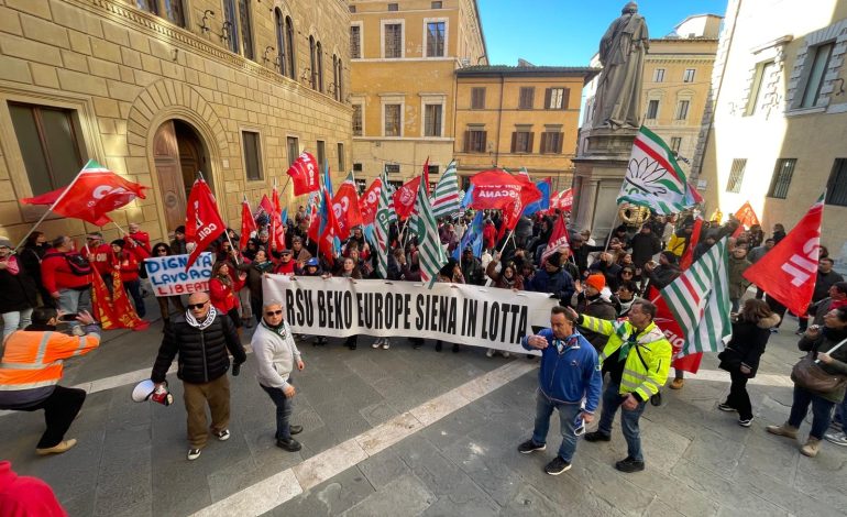 Beko, oltre quattrocento persone al corteo contro la chiusura in viale Toselli