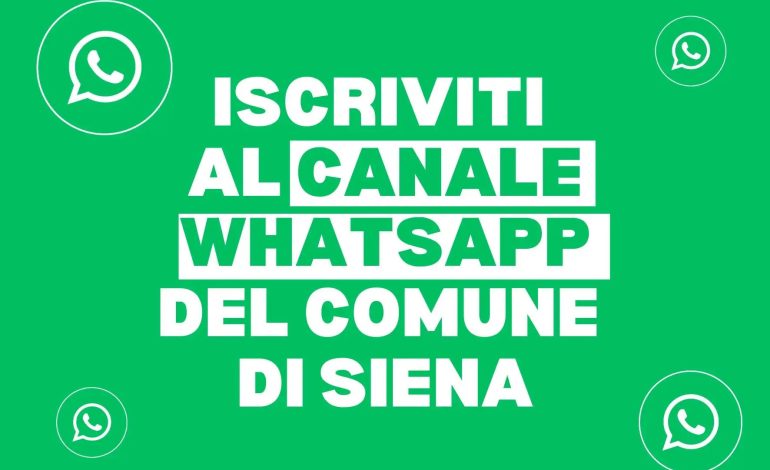 Il Comune di Siena lancia il canale WhatsApp dedicato ai cittadini