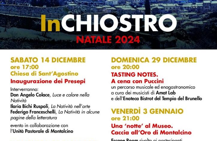 Si accende il Natale 2024 nel complesso di Sant’Agostino a Montalcino