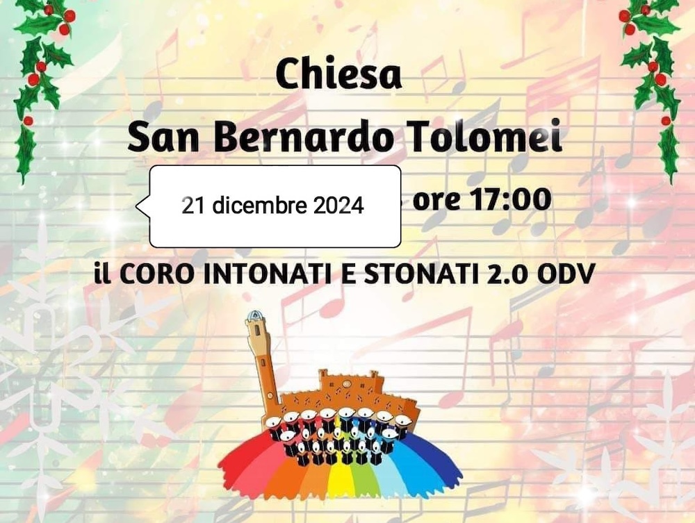 Auguri di Natale con il coro “Intonati e Stonati 2.0”. Il 21 dicembre concerto di beneficenza nella Chiesa di San Bernardo Tolomei