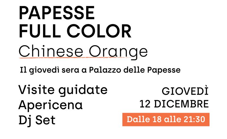 Giovedì 12 dicembre nuovo appuntamento con Papesse Full Color Chinese Orange