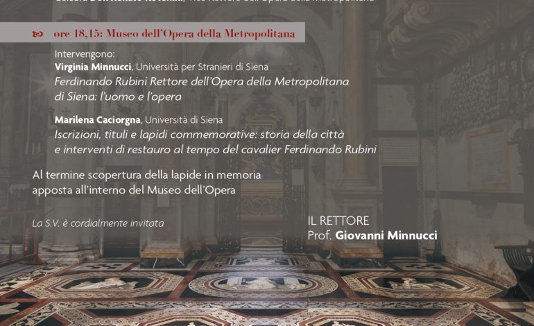 Una giornata dedicata a Ferdinando Rubini. Il 4 febbraio l’Opera della Metropolitana ricorda il rettore che fece nascere il Museo dell’Opera