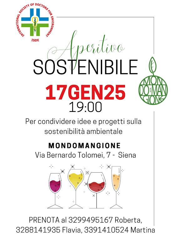 ISDE Siena: Aperitivo Sostenibile per rilanciare la sezione senese dei medici