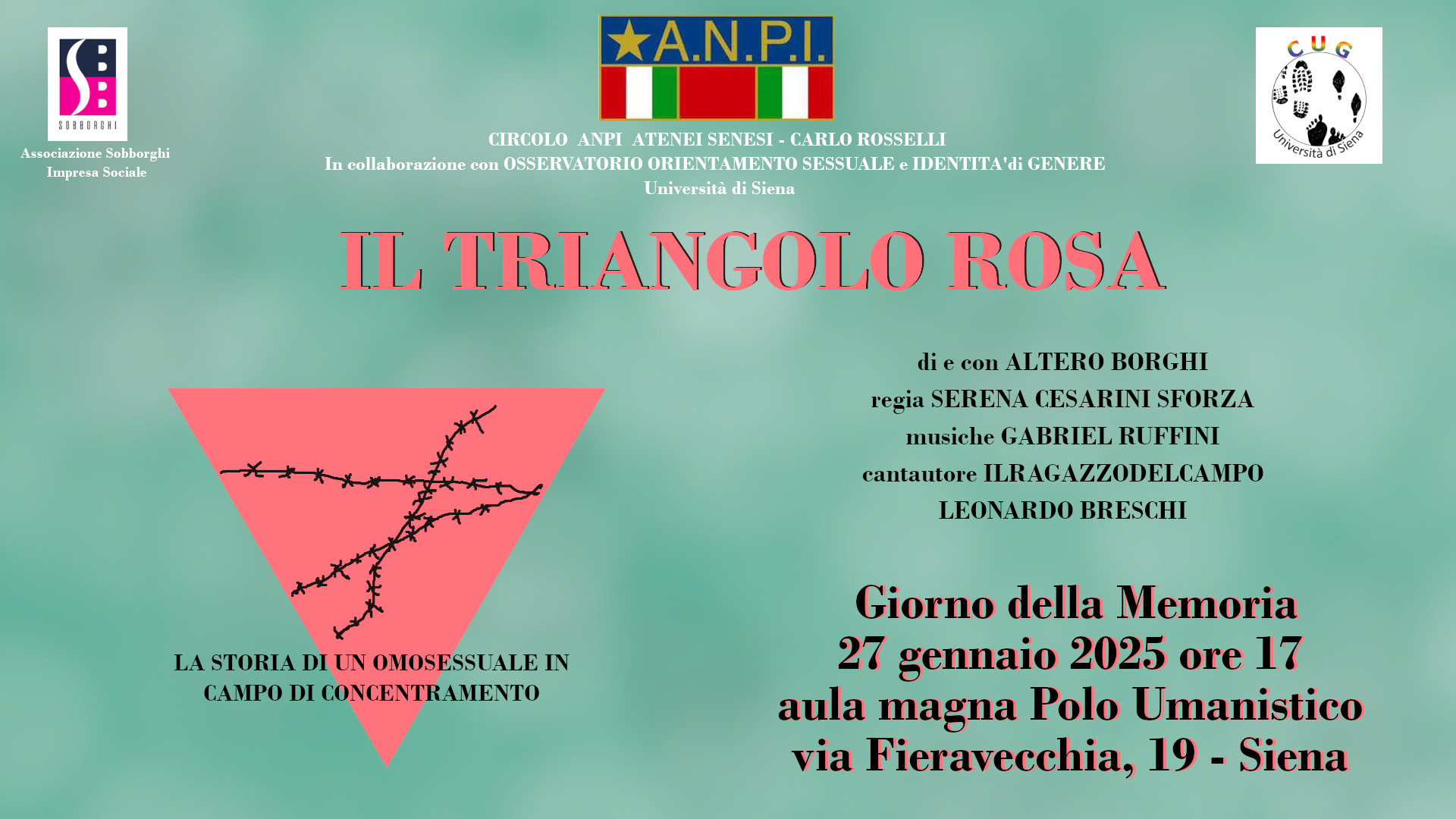 Giorno della Memoria, le iniziative dell’Università di Siena. A Siena lo spettacolo teatrale “Il triangolo rosa”