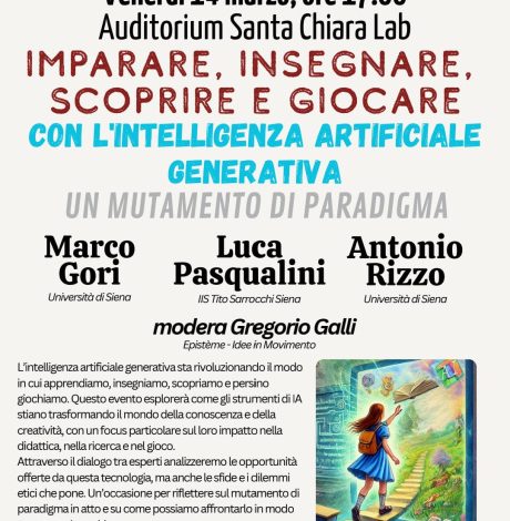 “Imparare, insegnare, scoprire e giocare con l’Intelligenza Artificiale generativa”. Le sfide e i dilemmi etici delle tecnologie all’Unisi