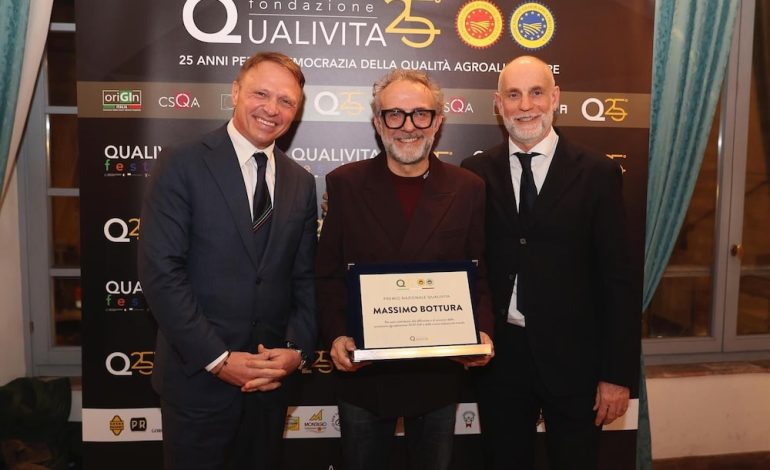 Premio speciale Qualivita a Massimo Bottura per la valorizzazione delle eccellenze DOP IGP nella cucina italiana