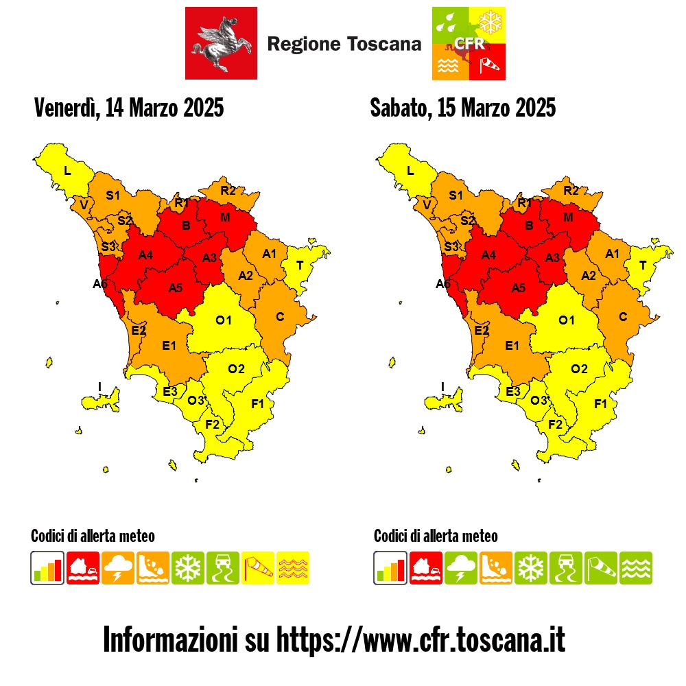 Maltempo, allerta rossa a Firenze, Prato, Pistoia e Pisa. Siena per ora interessata marginalmente