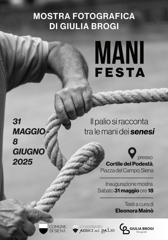 Il 31 maggio si inaugura la mostra di Giulia Brogi. “Il Palio si racconta tra le mani dei senesi”