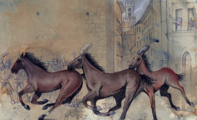 A Palazzo Sansedoni una mostra dedicata a Riccardo Manganelli, l’artista del Drappellone del Palio del 2 luglio